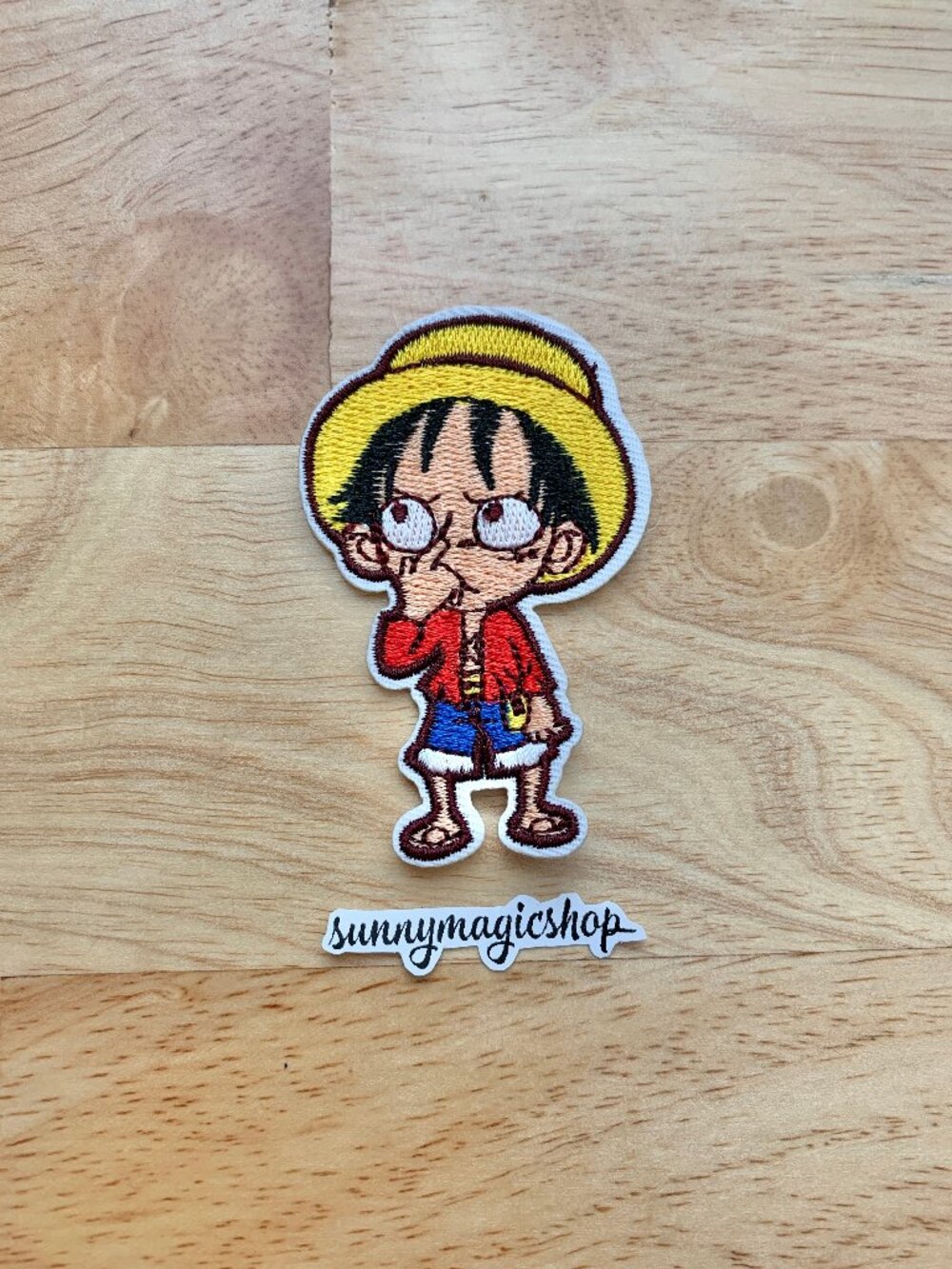 One Piece Anime Embroidered Patch Strawhat Monkey D Luffy Picking Nose